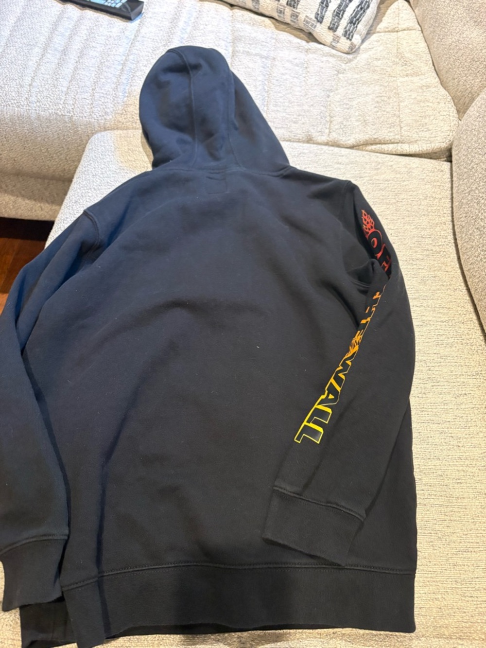 Vans Black Hoodie with Red and Yellow Flame Logo - Picture 4 of 4